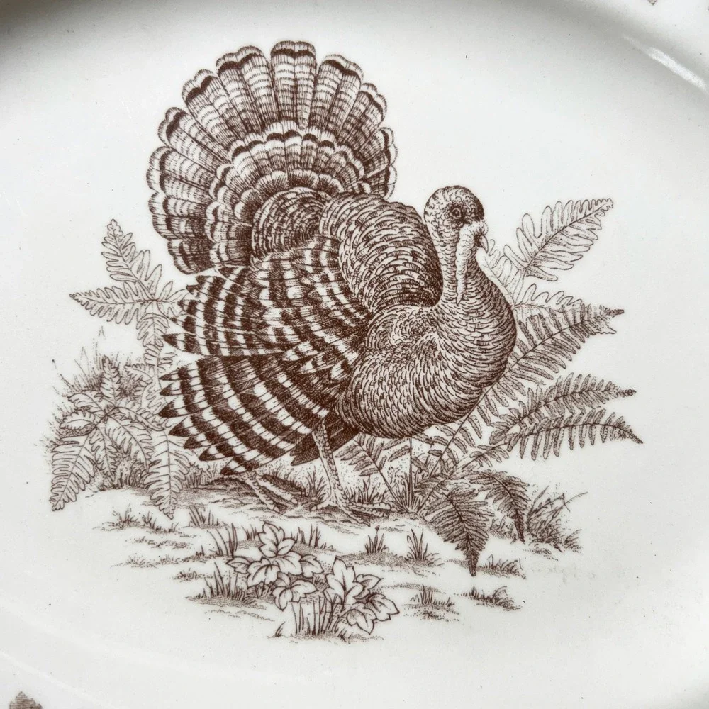 Vintage Queen's Myott Thanksgiving Brown Turkey 13
